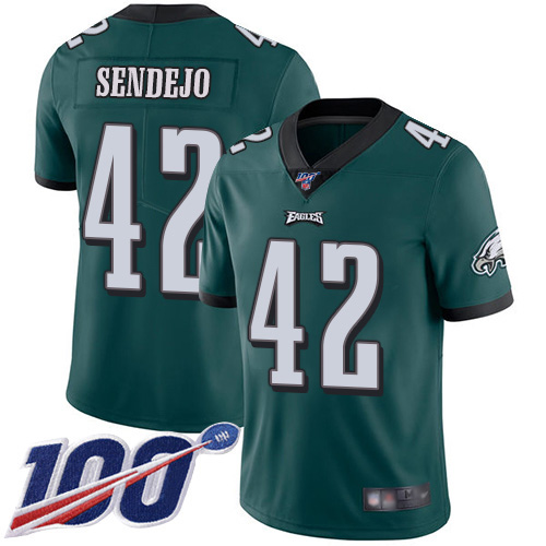 Men Philadelphia Eagles #42 Andrew Sendejo Midnight Green Team Color Vapor Untouchable NFL Jersey Limited 100th->philadelphia eagles->NFL Jersey